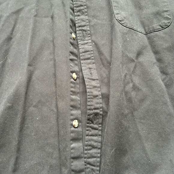 Black Casual Button Down Shirt with Relaxed Fit - Picture 2 of 6